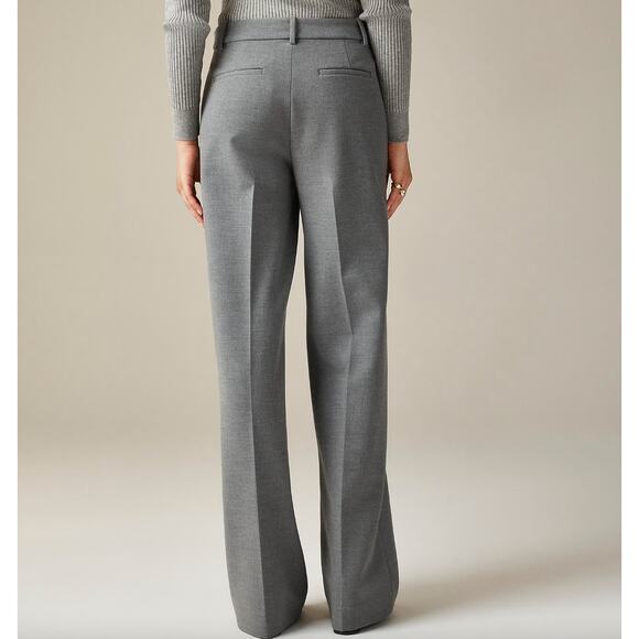 J.Crew Tall Wide Leg Trouser Four Season Stretch High Rise Navy US 10 T NWT - Picture 4 of 13